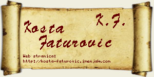 Kosta Faturović vizit kartica